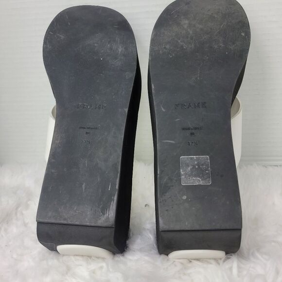 Frame Le Ocean Womens Sandals Size 7 Modern Chunky Wedge Platform Thong Shoes - Picture 10 of 10